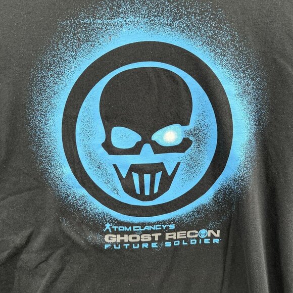 Ghost Recon Future Soldier Women Top Medium Black Blue Tom Clancy Logo Tee Shirt - Picture 3 of 7